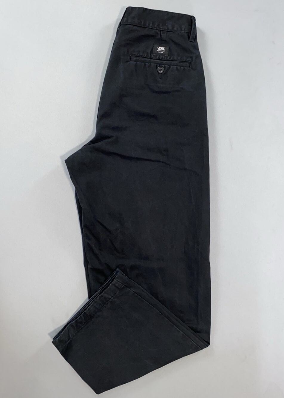 VANS Baggy Fit Flat Front Stretch Authentic Chino Pants. Black, Men's 30X30. GUC